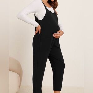 Lunetta - Small Black Maternity & Postpartum Jumpsuit